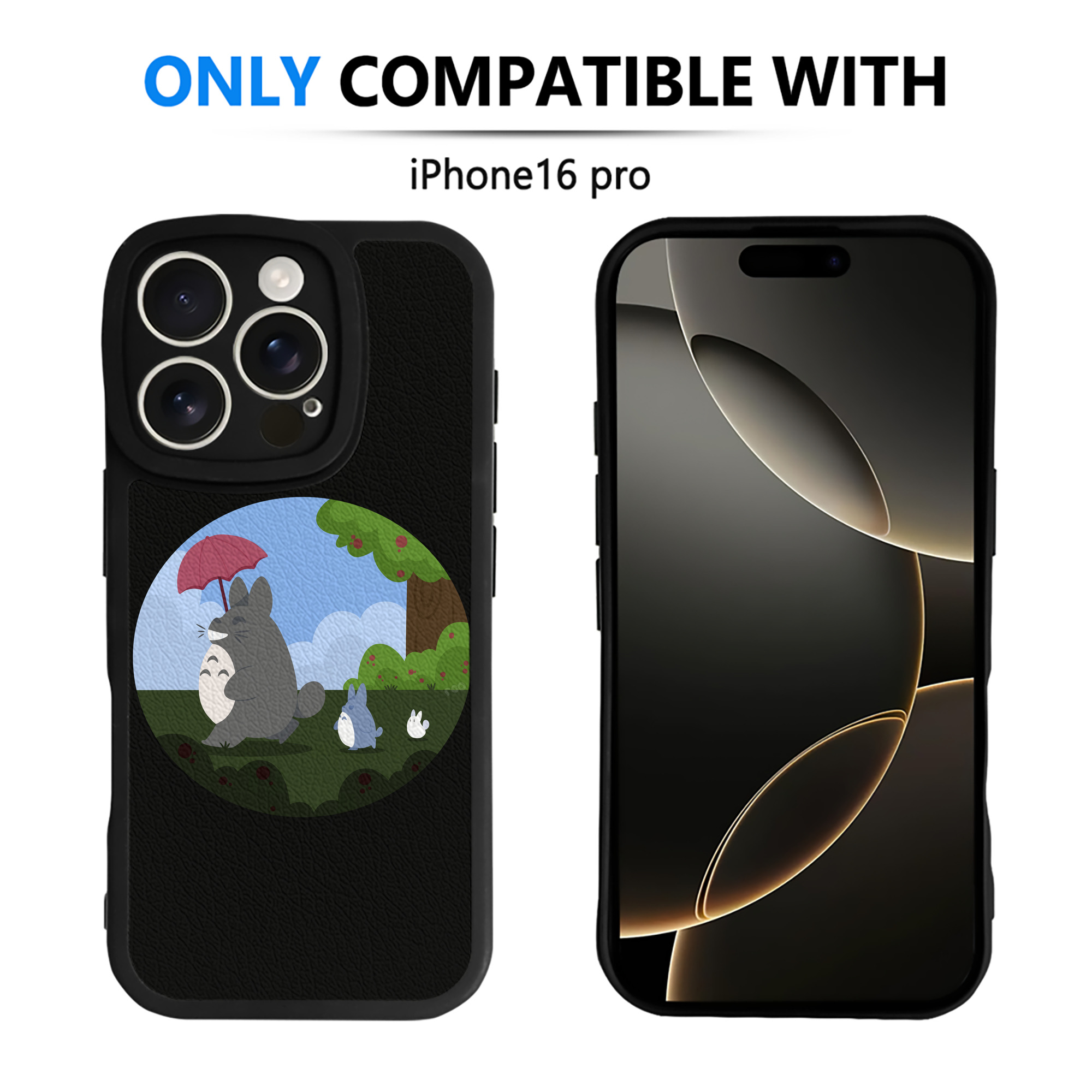 （画像用） となりのトトロ 草壁メイ 草壁サツキ My Neighbor Totoro Satsuki Kusakabe Mei Kusakabe 【iPhone 16シリーズ対応】シリコンスマホケース（レザー調） 材質：シリコン